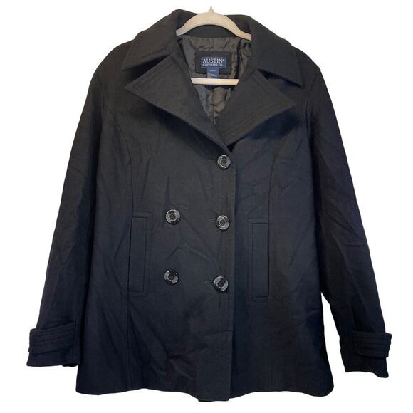 Austin Clothing Co. Jackets & Blazers - Austin Clothing Co. Womens L Black 80%Wool Blend Winter ButtonDown Pocket Coat